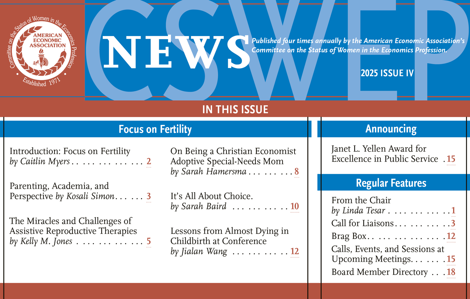 CSWEP News - Masthead